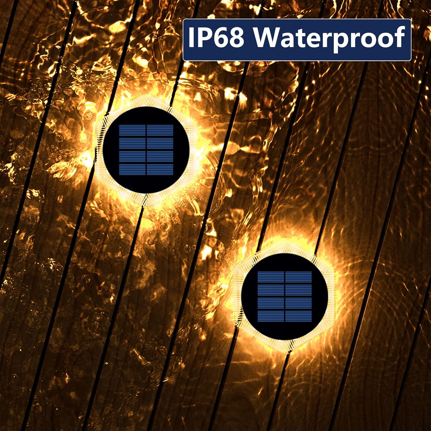 Hexagon Warm White Solar Outdoor Lights for Deck & Driveway