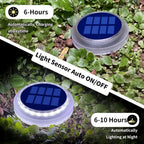 YiLaie Beveled Round White Solar Deck Lights Waterproof Outdoor Pathway Driveway Dock