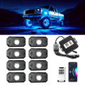 YiLaie X-Type RGB Rock Lights, 8 Pods,App&RF Remote for Truck ATV UTV