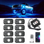 YiLaie X-Type RGB Rock Lights, 8 Pods,App&RF Remote for Truck ATV UTV