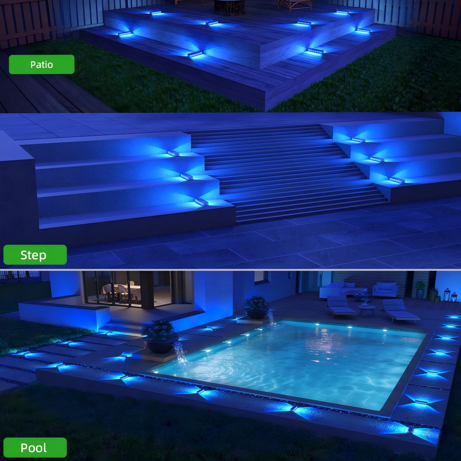 YiLaie Blue Two-Sided Illumination  Solar Step Lights