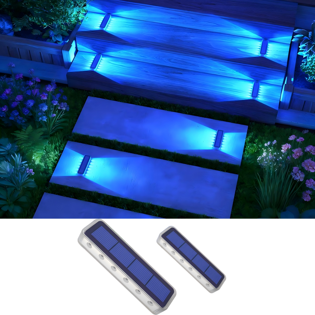 YiLaie Blue Two-Sided Illumination  Solar Step Lights