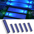 YiLaie 6 pcs Blue Two-Sided Illumination  Solar Step Lights