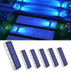 YiLaie 6 pcs Blue Two-Sided Illumination  Solar Step Lights