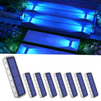 YiLaie 8 pcs Blue Two-Sided Illumination  Solar Step Lights