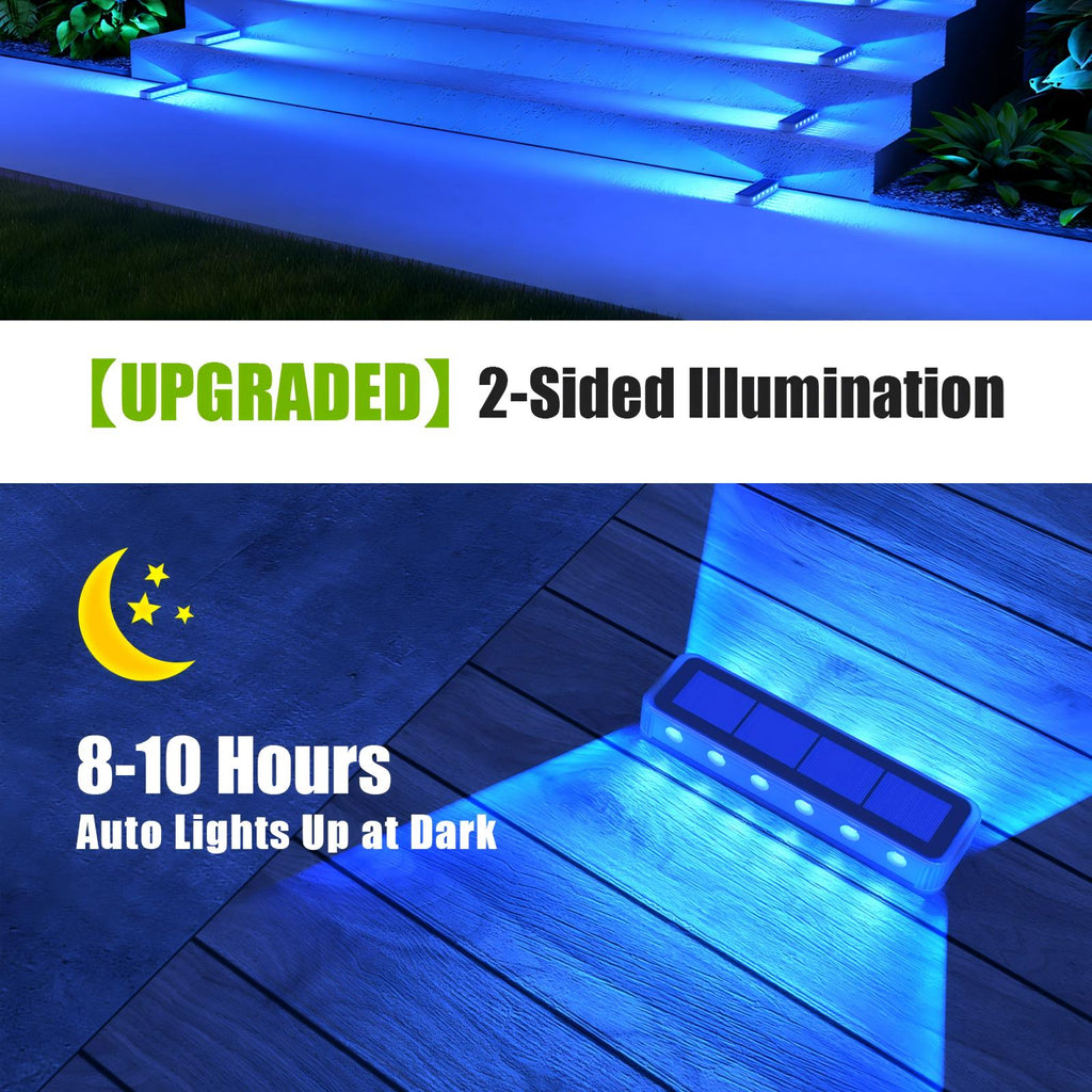 YiLaie Blue Two-Sided Illumination  Solar Step Lights