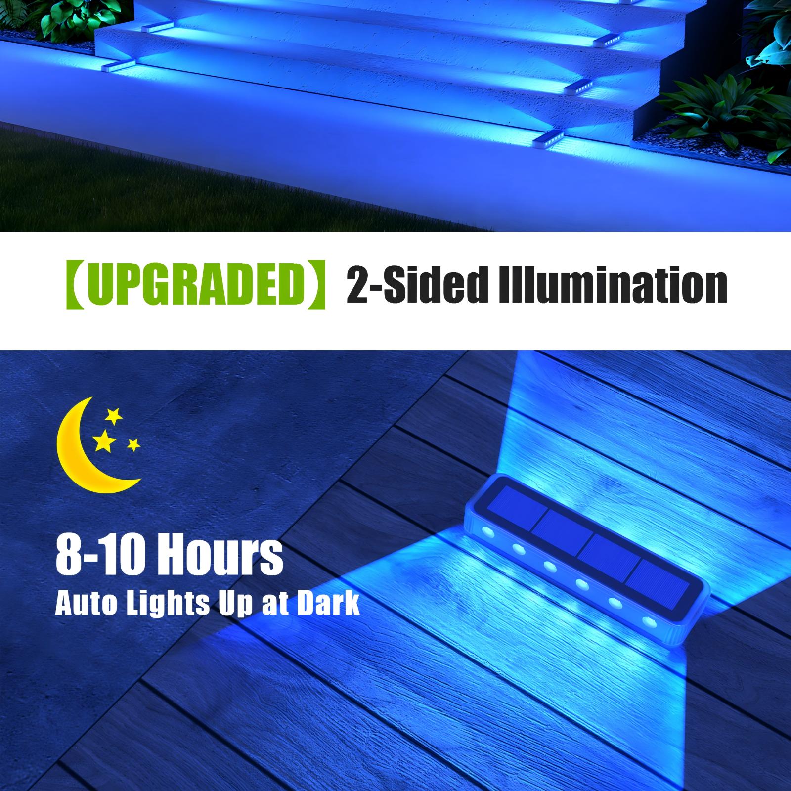 YiLaie Blue Two-Sided Illumination  Solar Step Lights