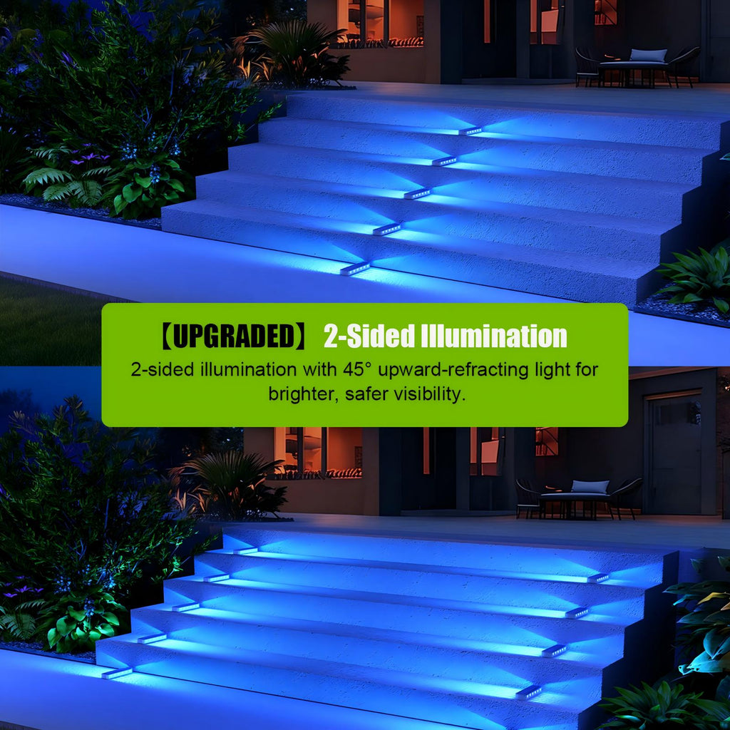 YiLaie Blue Two-Sided Illumination  Solar Step Lights