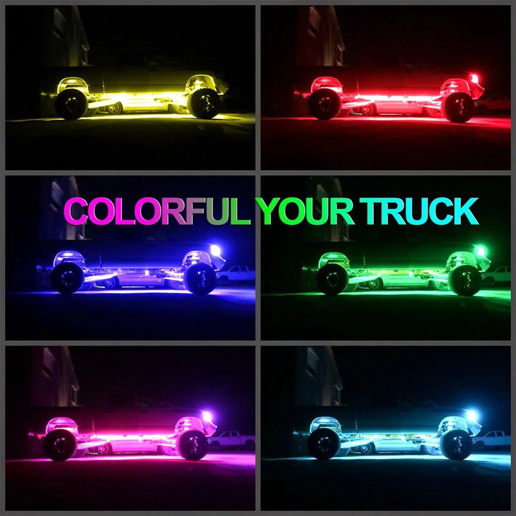 YiLaie X-Type RGB Rock Lights, 10 Pods,App&RF Remote for Truck ATV UTV