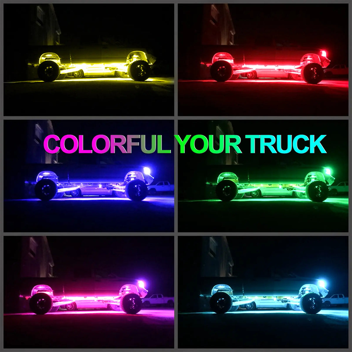 YiLaie X-Type RGB Rock Lights, 10 Pods,App&RF Remote for Truck ATV UTV