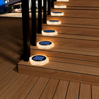YiLaie Hexagon Warm White Solar Outdoor Lights for Deck & Driveway