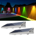 YiLaie Warm White & RGB Solar Fence Lights Outdoor