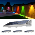 YiLaie 4 pcs  Warm White & RGB Solar Fence Lights Outdoor