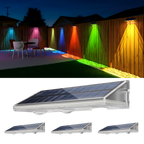 YiLaie 4 pcs  Warm White & RGB Solar Fence Lights Outdoor