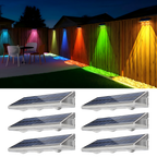YiLaie  6  pcs Warm White & RGB Solar Fence Lights Outdoor