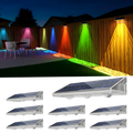 YiLaie  8 pcs Warm White & RGB Solar Fence Lights Outdoor