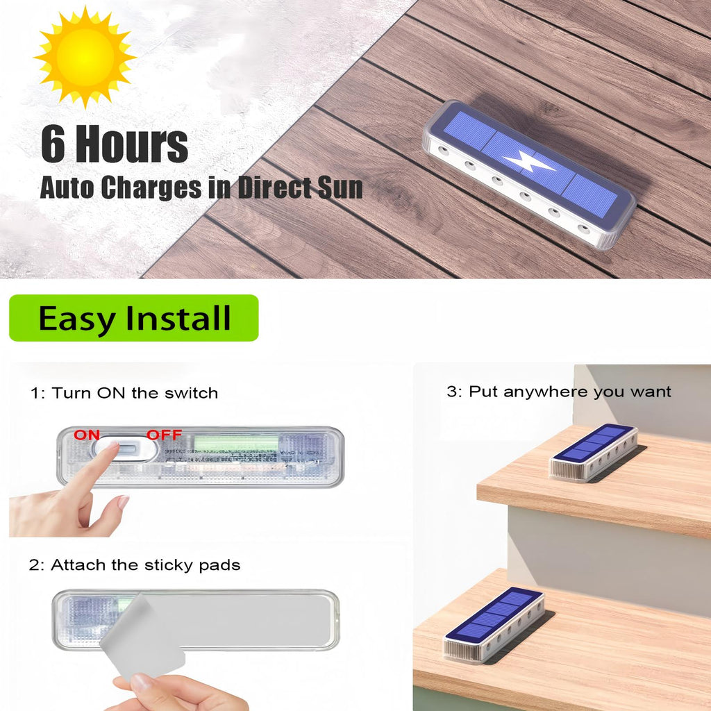 YiLaie Warm White Two-Sided Illumination  Solar Step Lights