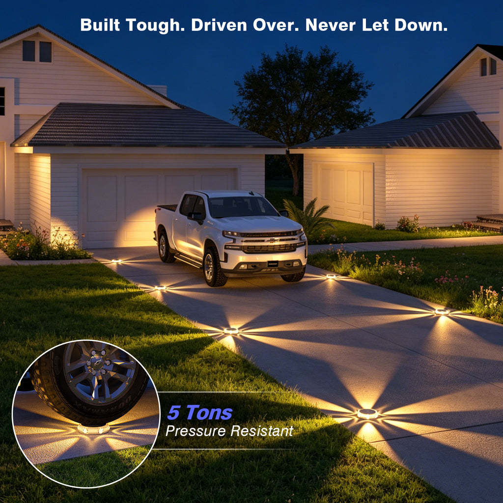 YiLaie 12pcs Warm White Solar In-Ground Lights