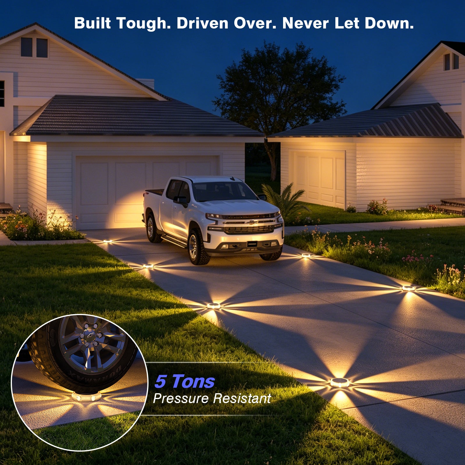 YiLaie 12pcs Warm White Solar In-Ground Lights
