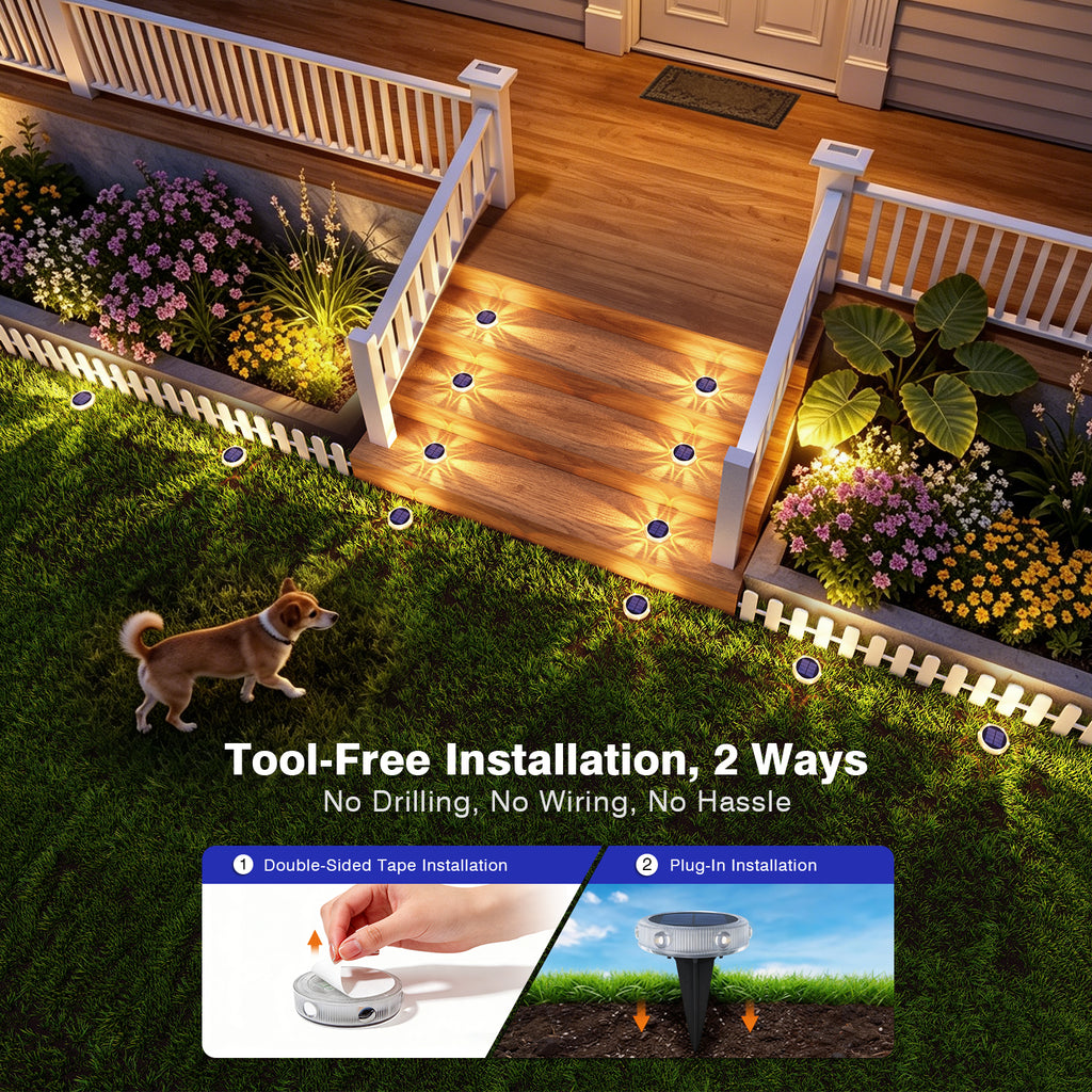 YiLaie 12pcs Warm White Solar In-Ground Lights