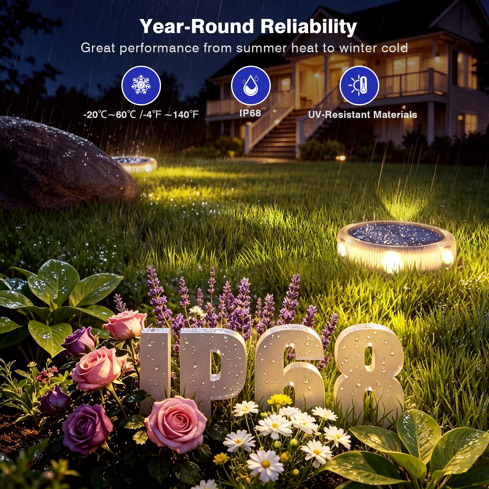 YiLaie 12pcs Warm White Solar In-Ground Lights