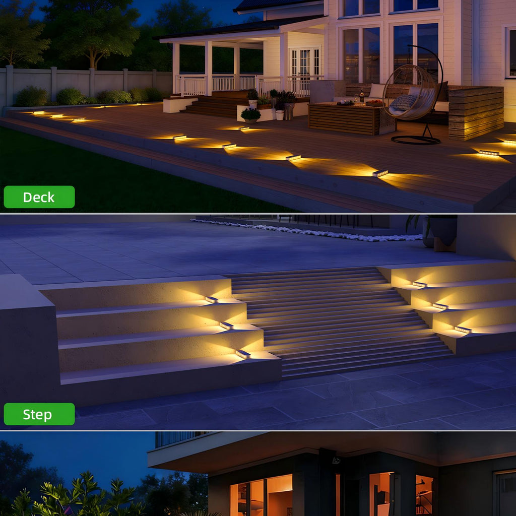 YiLaie Warm White Two-Sided Illumination  Solar Step Lights