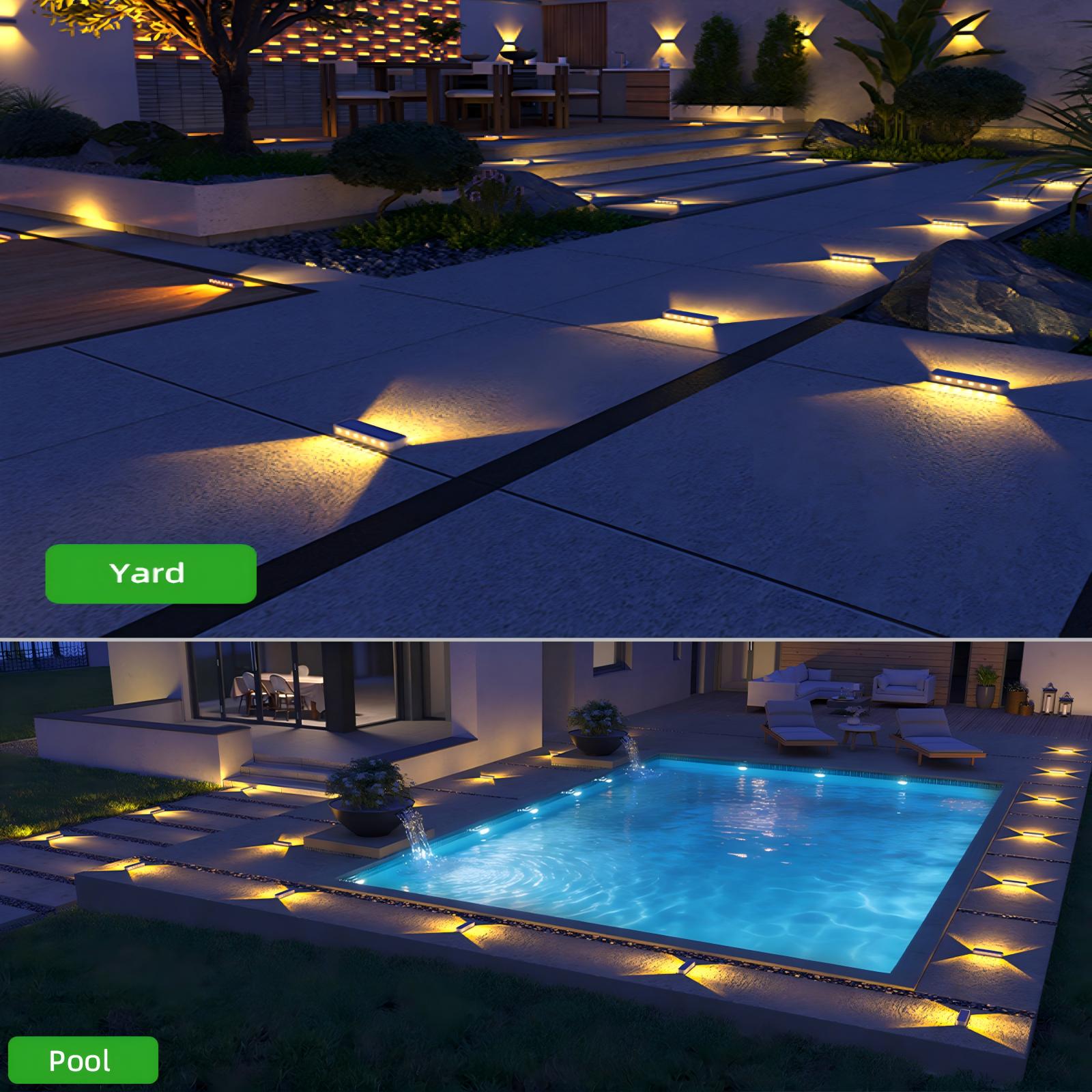 YiLaie Warm White Two-Sided Illumination  Solar Step Lights