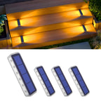YiLaie 4 pcs Warm White Two-Sided Illumination  Solar Step Lights
