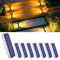 YiLaie 8 pcs Warm White Two-Sided Illumination  Solar Step Lights