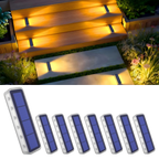 YiLaie 8 pcs Warm White Two-Sided Illumination  Solar Step Lights