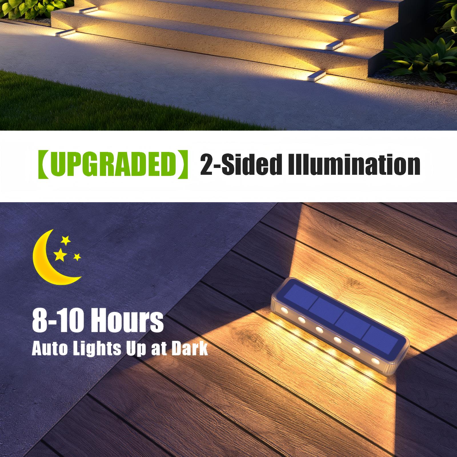 YiLaie Warm White Two-Sided Illumination  Solar Step Lights