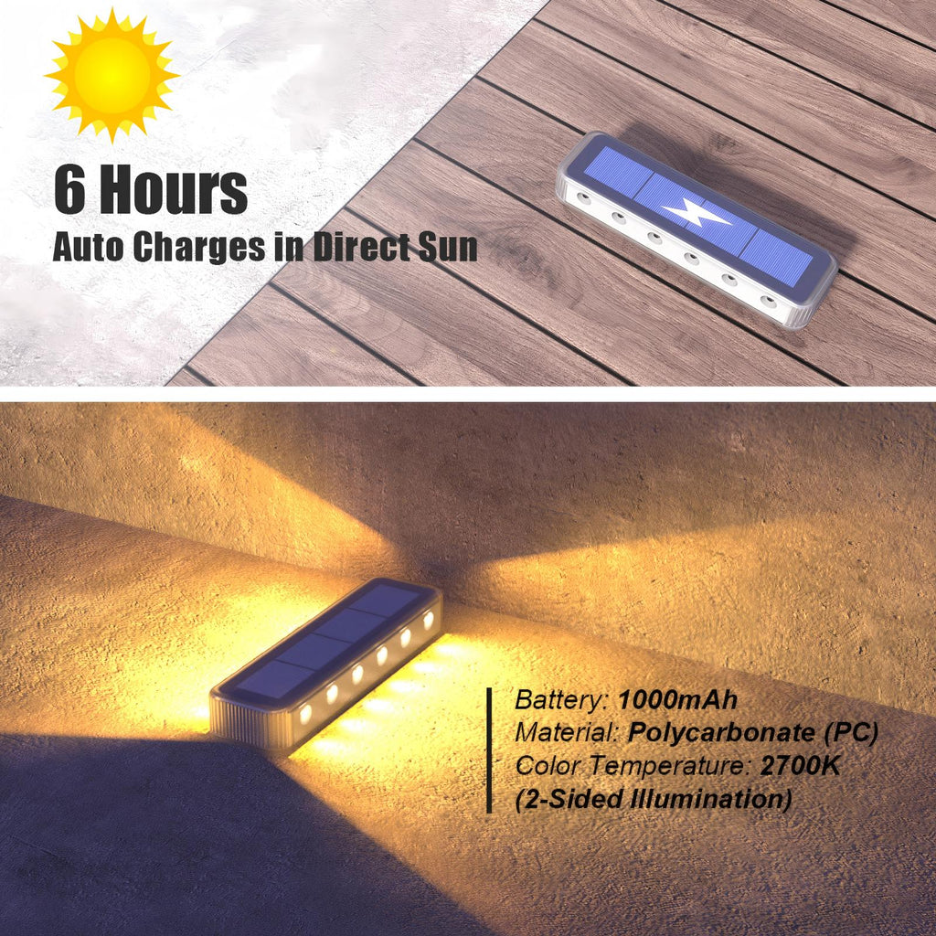 YiLaie Warm White Two-Sided Illumination  Solar Step Lights