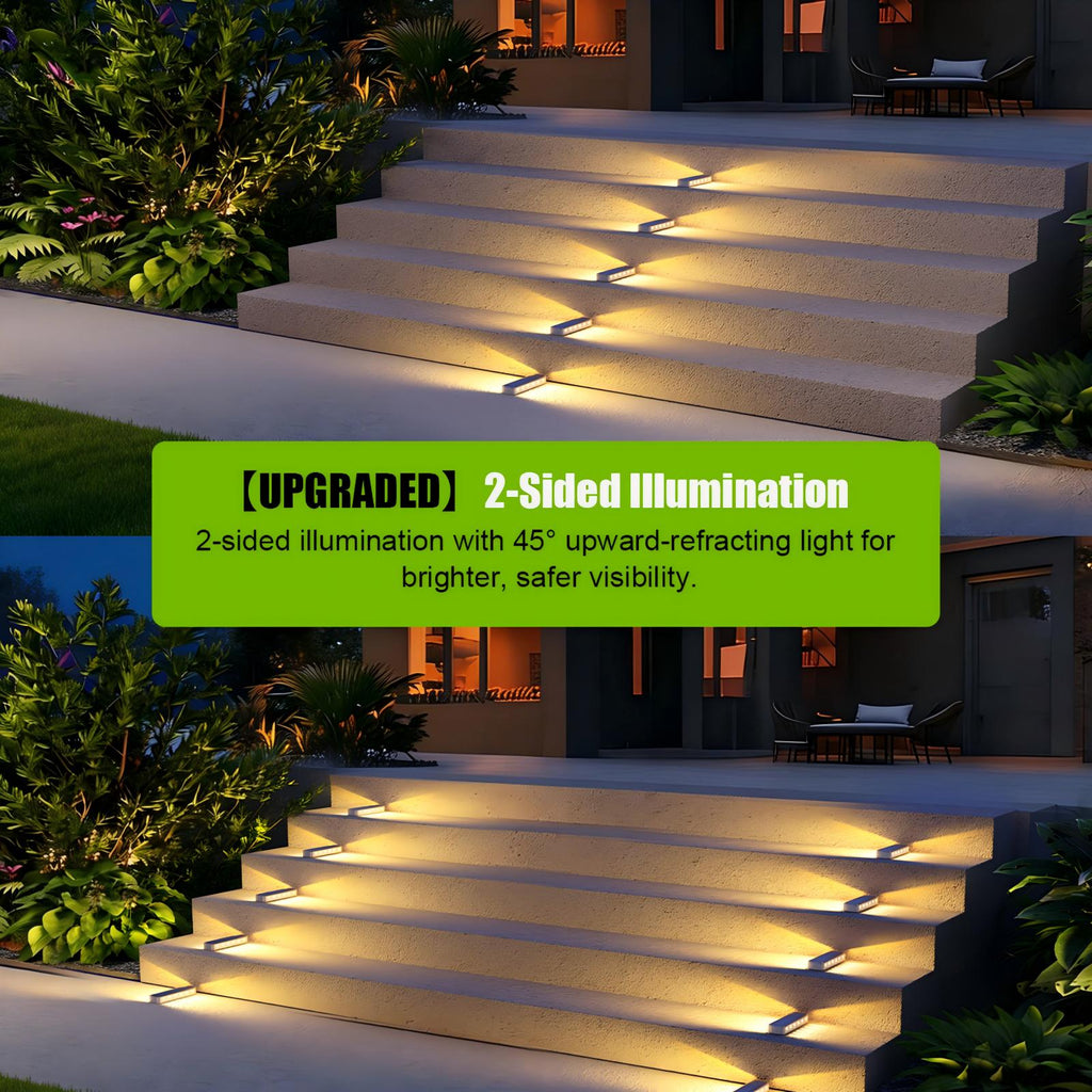 YiLaie Warm White Two-Sided Illumination  Solar Step Lights