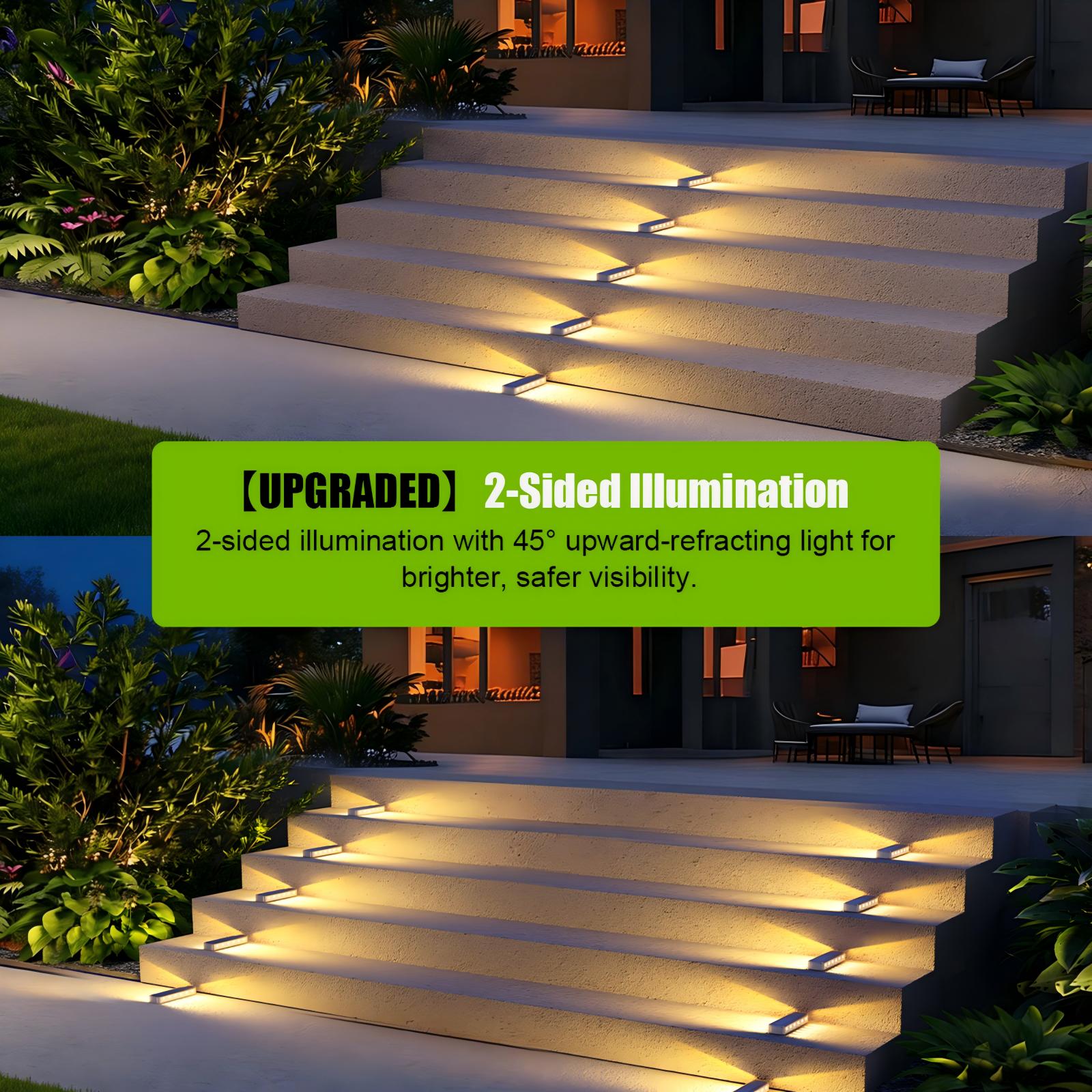 YiLaie Warm White Two-Sided Illumination  Solar Step Lights