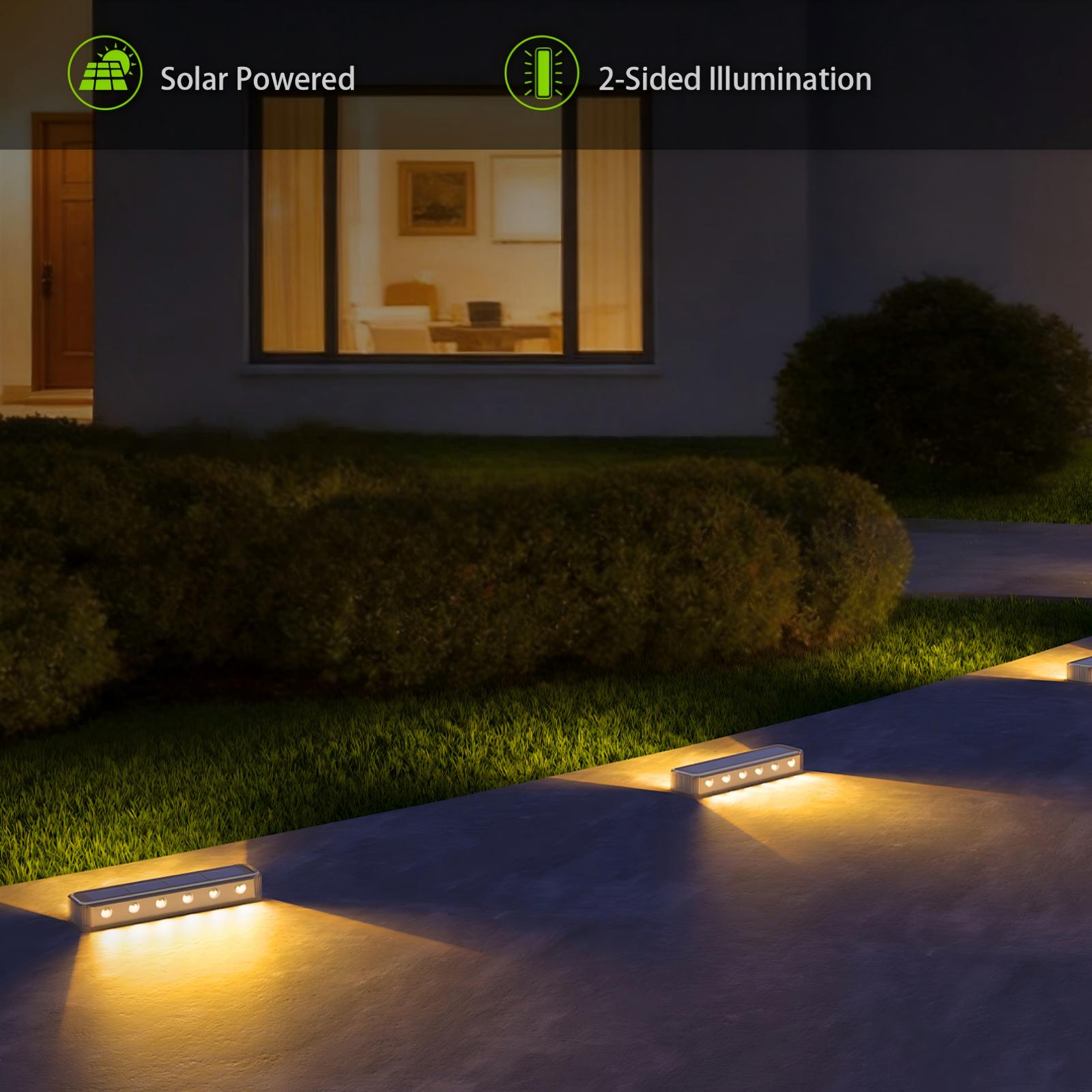YiLaie Warm White Two-Sided Illumination  Solar Step Lights