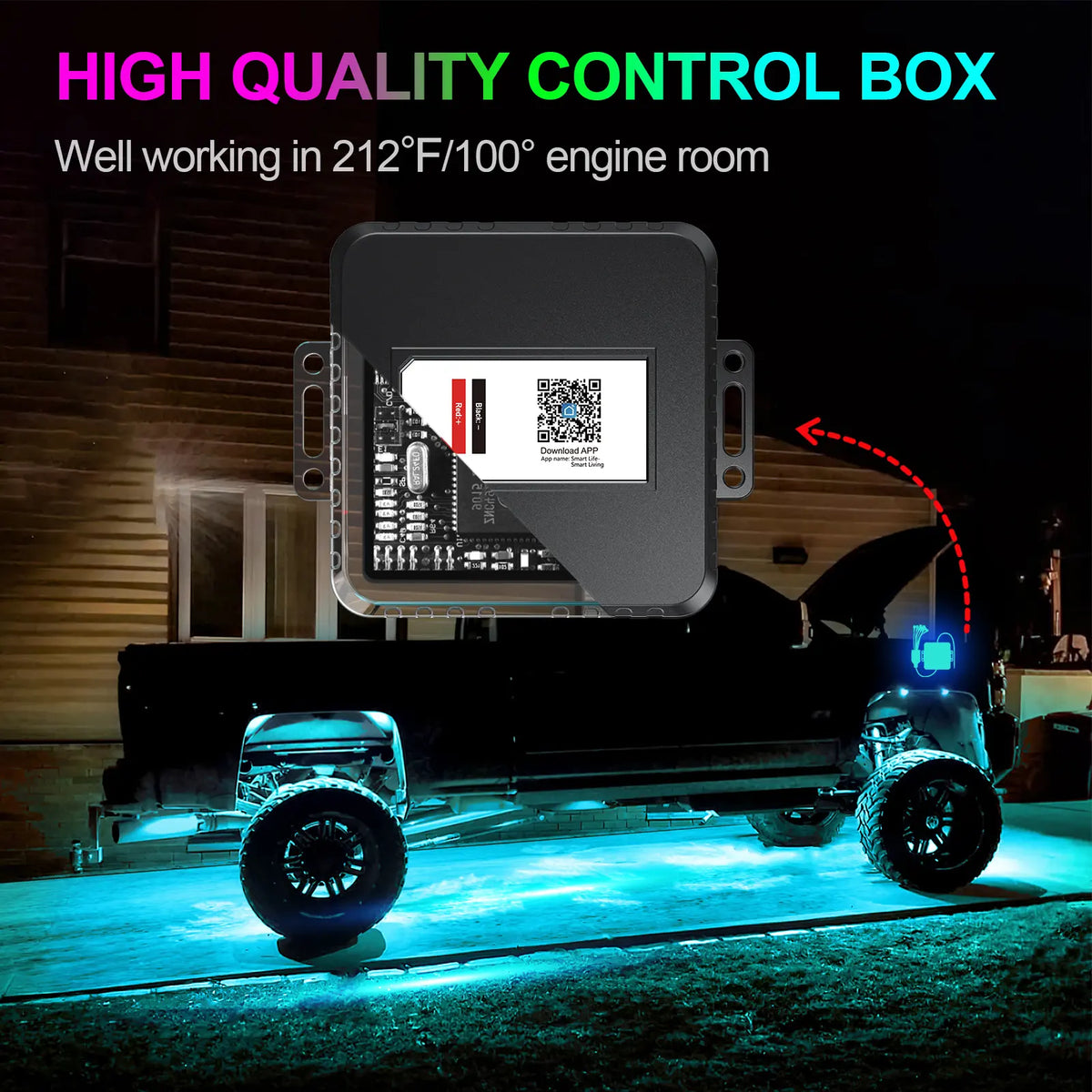 YiLaie X-Type RGB Rock Lights, 10 Pods,App&RF Remote for Truck ATV UTV
