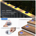 Beveled Round Warm White Solar  OUTDOOR Deck Lights  EASY INSTALL