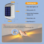 YiLaie Two‑Sided Side Glow Solar Deck Lights 12 Pcs, Amber Warm Marker Lights