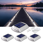 YiLaie Two‑Sided Side Glow Solar Driveway Lights 4‑Pack,White Lights
