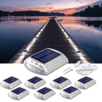 YiLaie Two‑Sided Side Glow Solar Driveway Lights 8‑Pack,White Lights