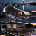 YiLaie Two‑Sided Side Glow Solar Driveway Lights 4‑Pack,White Lights