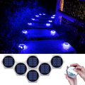 YiLaie 6pcs Hexagon Blue Solar Outdoor Lights for Dock Pool & Garden Pathway