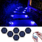 YiLaie 6pcs Hexagon Blue Solar Outdoor Lights for Dock Pool & Garden Pathway