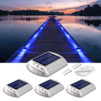 YiLaie Blue Two‑Sided Side Glow Solar Driveway Lights 4‑Pack