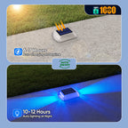 YiLaie Blue Two‑Sided Side Glow Solar Driveway Lights 4‑Pack