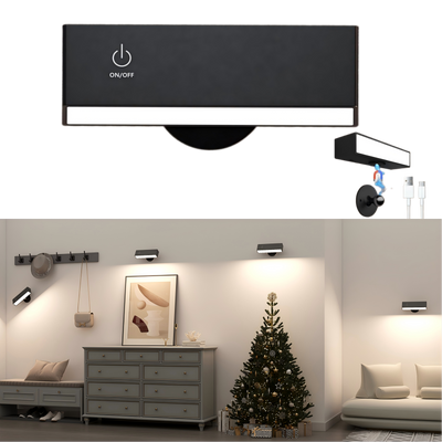 YiLaie 1 pack Black 4000K Rechargeable Magnetic Wall Sconce-touch control