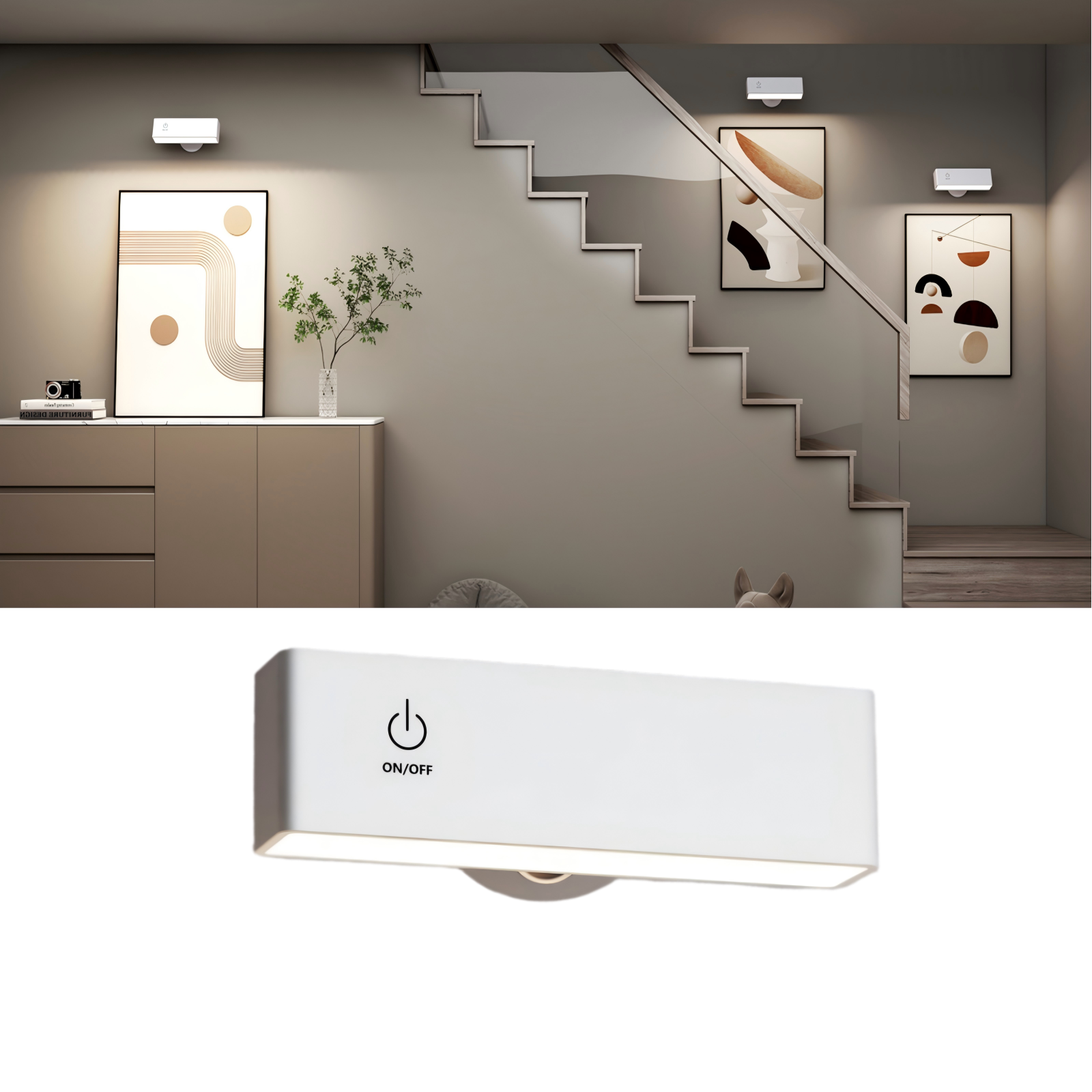 YiLaie 1 pack Touch Dimmable 4000K White Magnetic Wall Sconce
