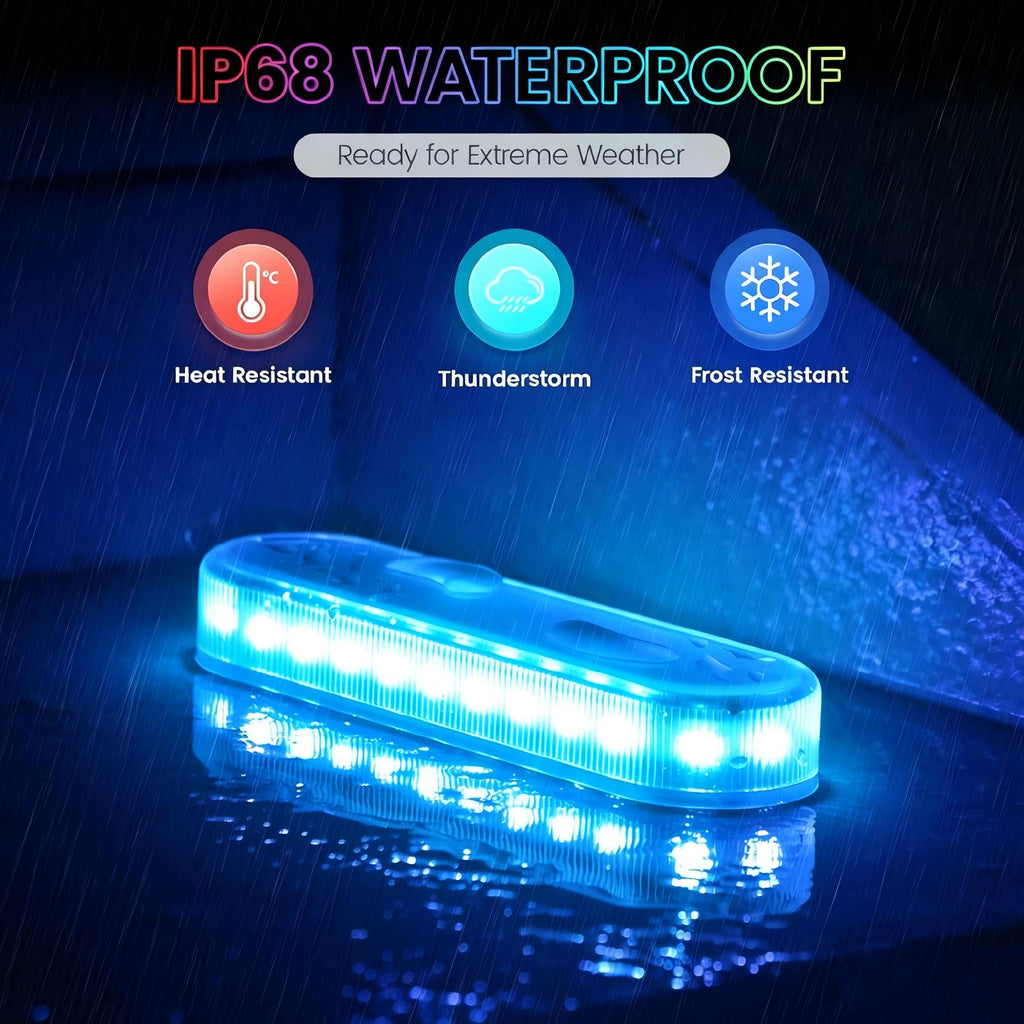 YiLaie RGB Solar LED Strip Lights – Oval Outdoor Waterproof Driveway Lights