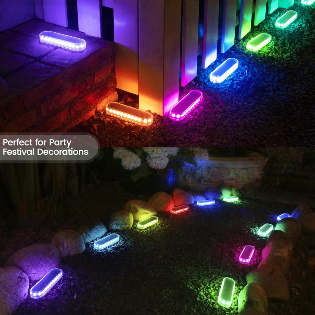 YiLaie RGB Solar LED Strip Lights – Oval Outdoor Waterproof Driveway Lights
