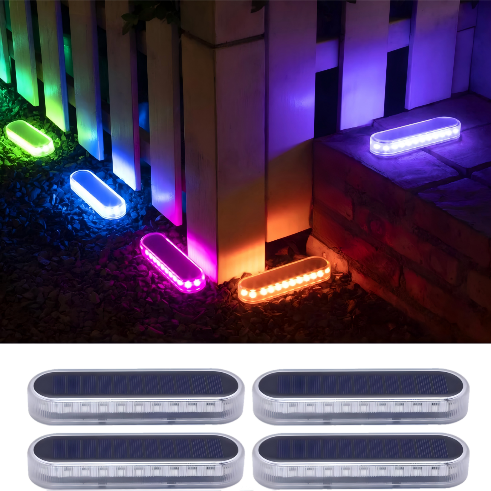 YiLaie RGB Solar LED Strip Lights – Oval Outdoor Waterproof Driveway Lights